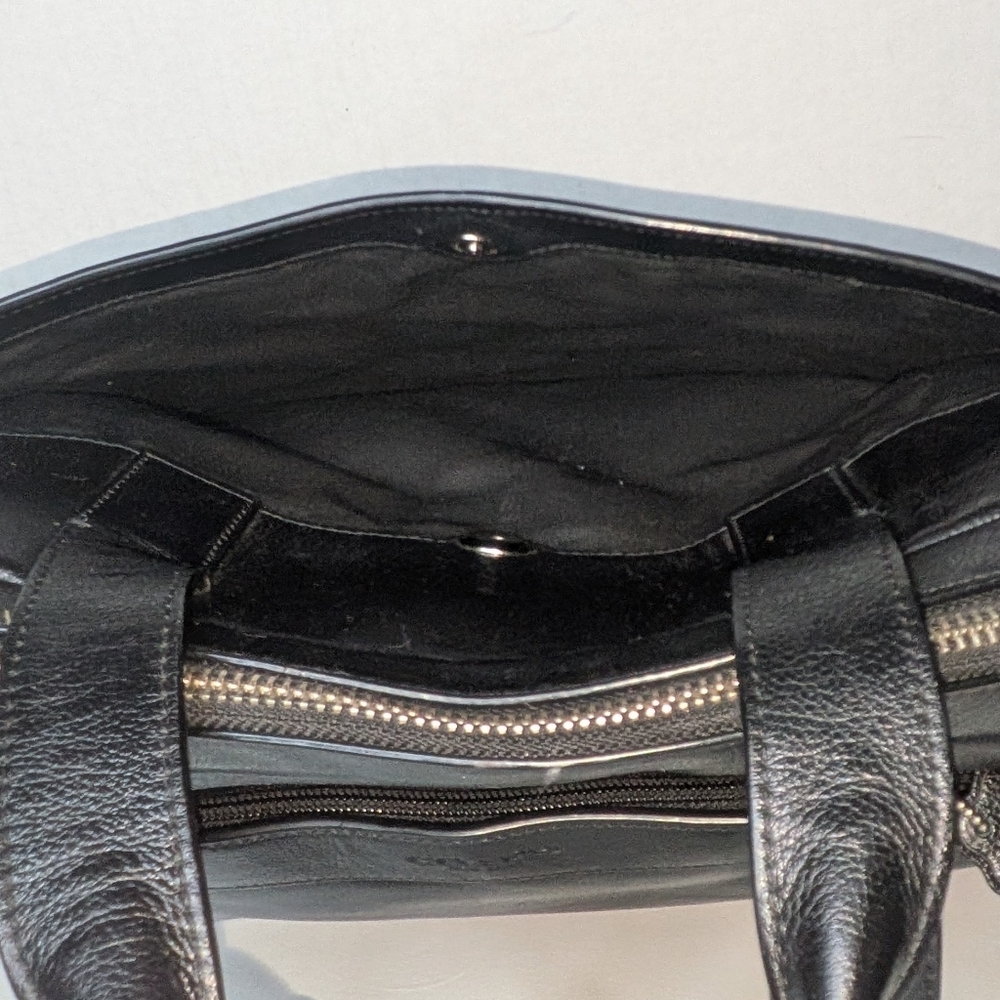 Coach Hampton F54801 Black Leather Briefcase Laptop Crossbody Bag Business Tote - Picture 13 of 16